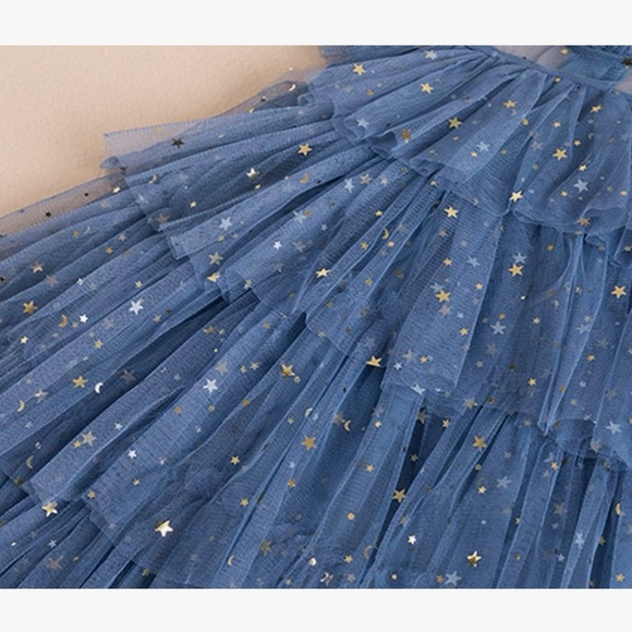 Toddler Girl Stardust & Glitter Slate Blue Tulle Princess Dress |  Size 2-3Y - Picture 12 of 15
